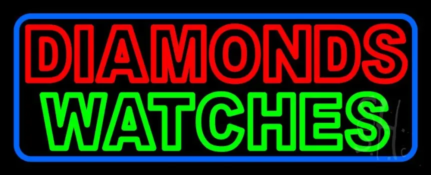 Red Diamonds Green Watches Neon Sign