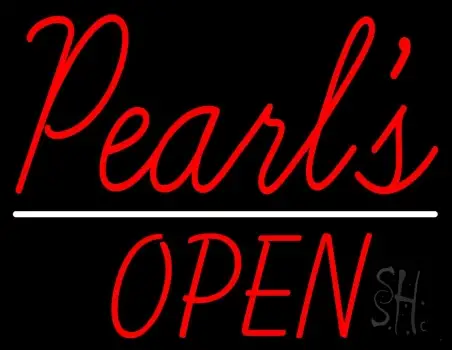 Red Pearls Open Neon Sign