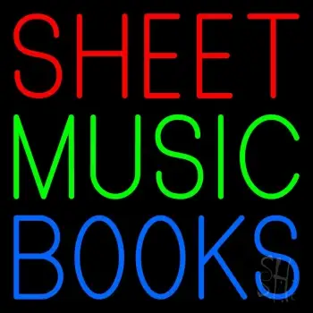 Sheet Music Books 1 Neon Sign