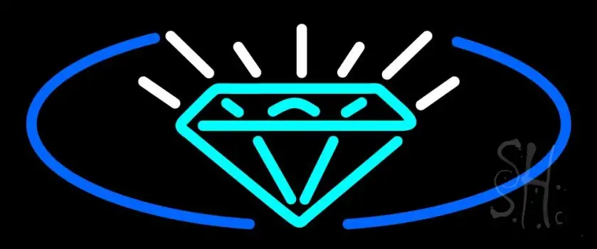 Turquoise Diamond Logo Neon Sign