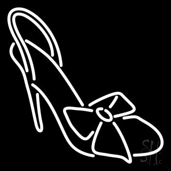 White High Heel Sandal Neon Sign