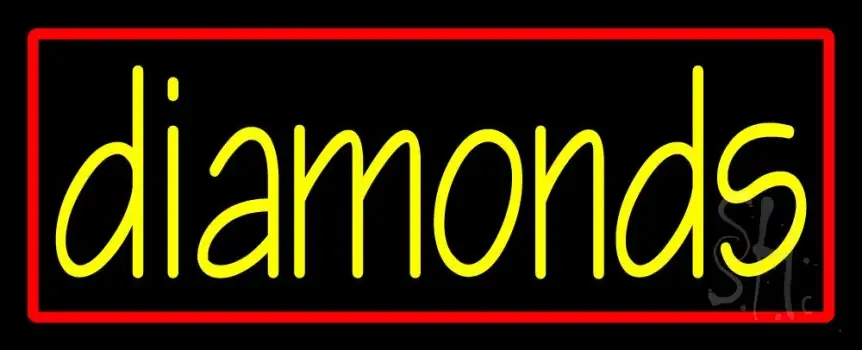 Yellow Diamond Red Border Neon Sign