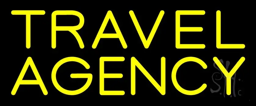 Yellow Travel Agency Neon Sign