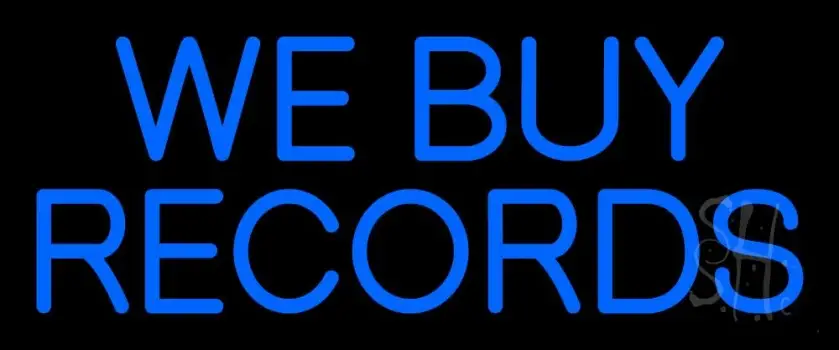 Blue We Buy Records 2 Neon Sign