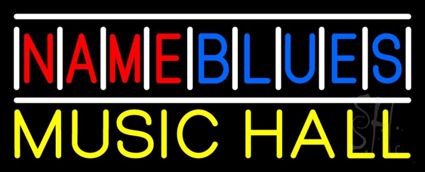 Custom Blue Blues Yellow Music Hall Neon Sign