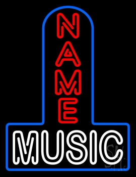 Custom Double Stroke Music Blue Border Neon Sign