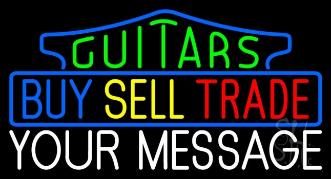 Custom Green Guitars Buy Sell Trade Neon Sign