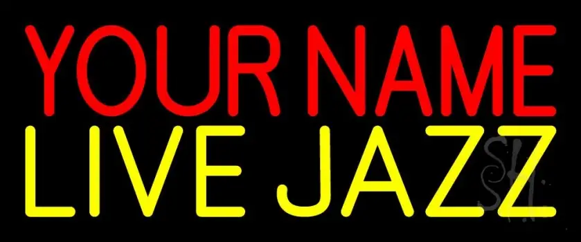 Custom Yellow Live Jazz Block Neon Sign