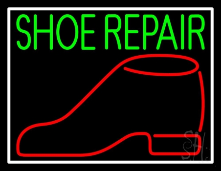 Green Shoe Repair Red Shoe Neon Sign