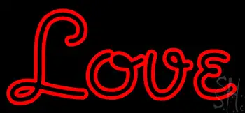 Red Double Stroke Love Neon Sign