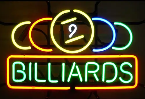 Billiards Logo Neon Sign