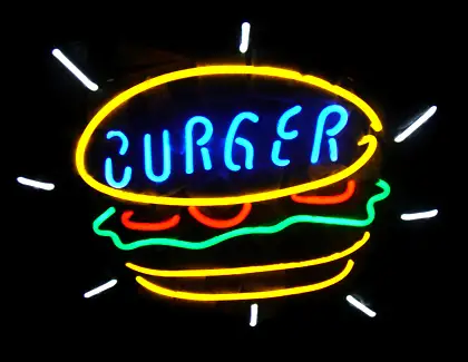 Burger Food Logo Neon Sign