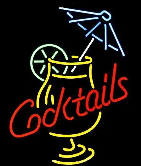 Cocktail And Martini Umbrella Cup Beer Logo Neon Sign