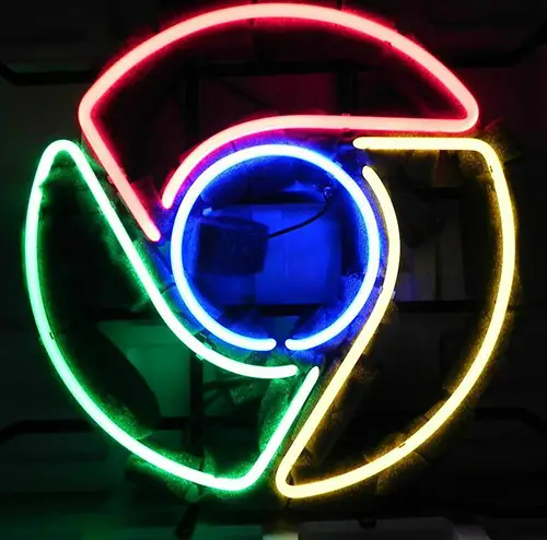 Google Chrome Advertising Logo Neon Sign