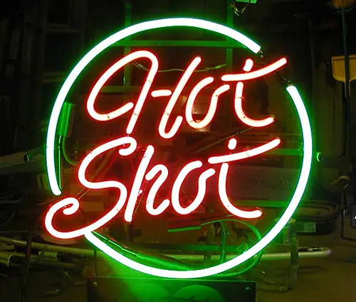 Hot Shot With Circle Neon Sign