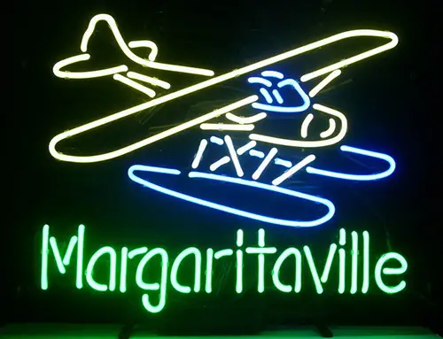 Jimmy Buffett Margaritaville Airplane Logo Neon Sign