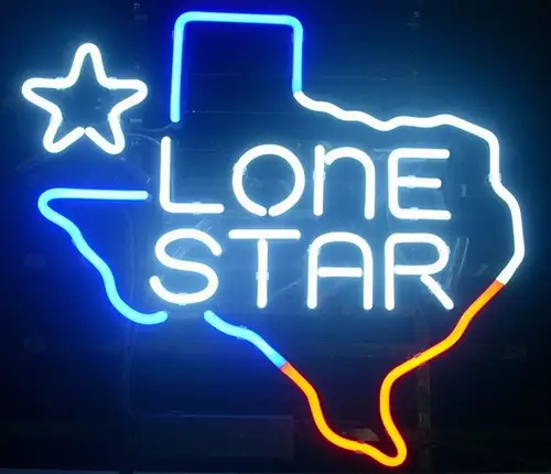 New Texas Lone Star Logo Neon Sign