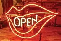 Open Lips Logo Neon Sign