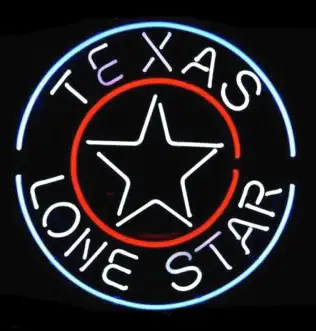 Texas Lone Star Circles Logo Logo Neon Sign