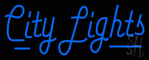 Blue City Lights Neon Sign