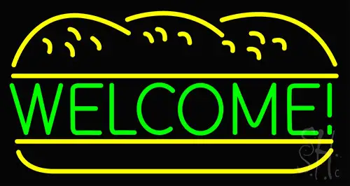 Green Welcome Neon Sign