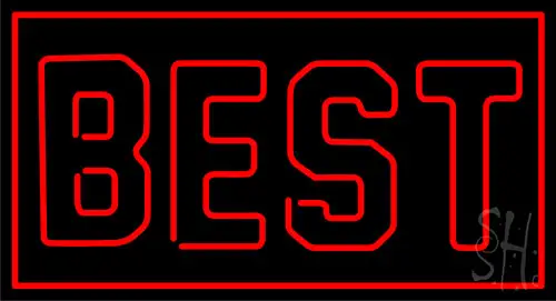 Red Border Best Neon Sign