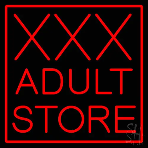 Red  Border Xxx Adult Store Neon Sign