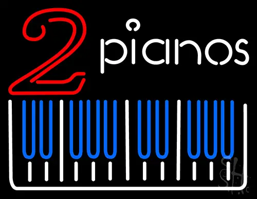 2 Pianos Neon Sign