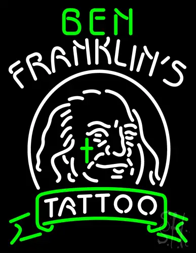 Ben Franklins Tattoo Neon Sign