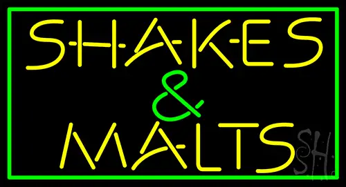 Green Border Shake And Malts Neon Sign