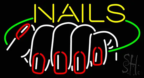 Nails Logo Neon Sign