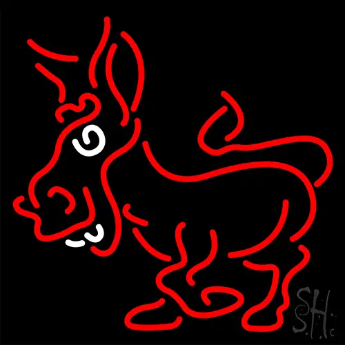 Red Donkey Logo Neon Sign