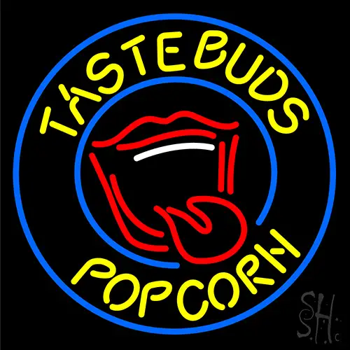 Taste Buds Popcorn Neon Sign