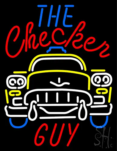 The Checker Guy Neon Sign