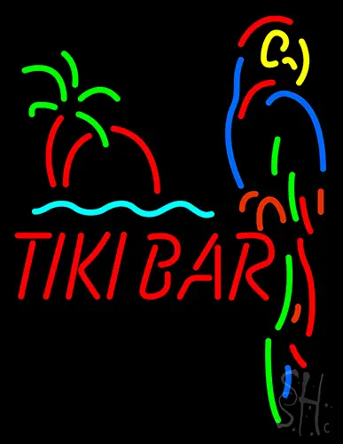 Tiki Bar Parrot Neon Sign