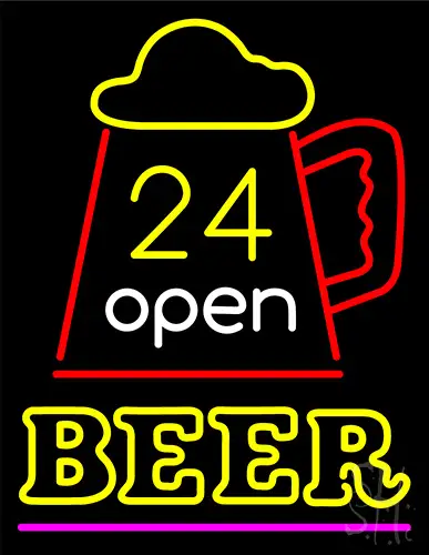 24 Open Beer Neon Sign