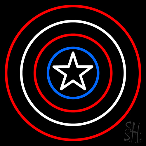 Captain America Shield Neon Sign