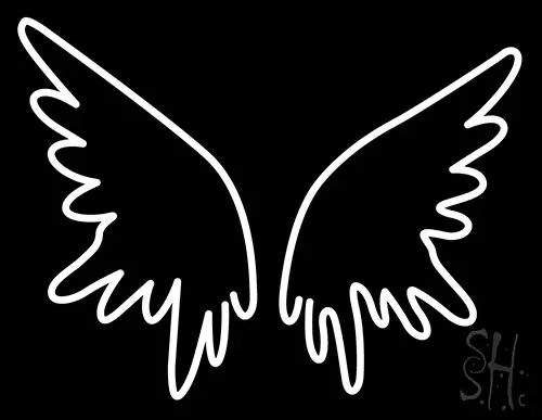 White Wings Neon Sign