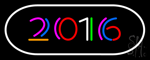2016 With Border Neon Sign