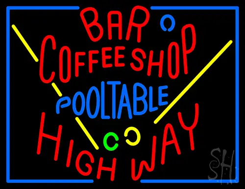Bar Coffee Shop Pool Table Neon Sign