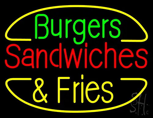 Burgers And Fries Neon Sign