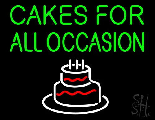 Cakes For All Occasion Neon Sign