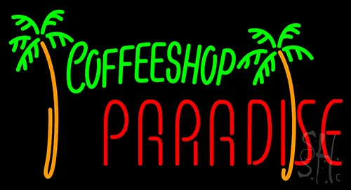 Coffee Shop Paradise Neon Sign