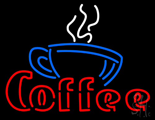 Coffee With Cup Cafe Signneon Sign