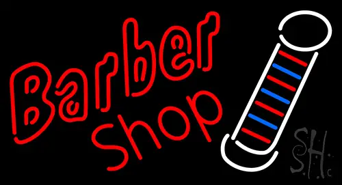 Double Stroke Red Barber Shop Neon Sign