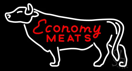Economy Meats Neon Sign