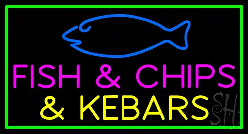 Fish And Chips And Kebabs Neon Sign