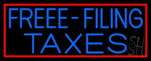 Free Filing Taxes Neon Sign