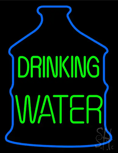 Green Drinking Water Logo Neon Sign