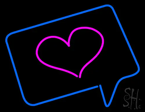 Heart With Blue Border Neon Sign